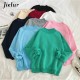 Jielur 9 Colors Pink Green O-neck Hoodies Women Winter Autumn Pullover Sweatshirt Female Pure Color Loose Tracksuit M-XXL 220124