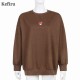 Jacuqeline Casual Loose Mushroom Embroidery Sweatshirts Women Spring Long Sleeve Cartoon Graphic Vintage Pullovers Hoodies 220124