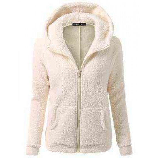 Autumn Winter Warm Jacket Women Hooded S-5XL Casual Female Hoodies Sweatershirt Zipper Coat Solid Soft Fleece 220124