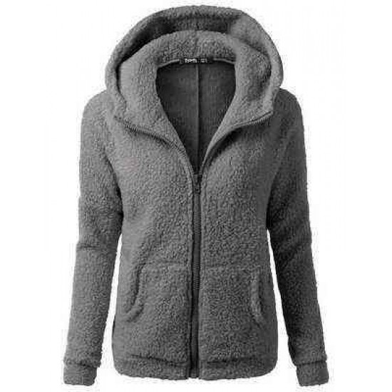 Autumn Winter Warm Jacket Women Hooded S-5XL Casual Female Hoodies Sweatershirt Zipper Coat Solid Soft Fleece 220124