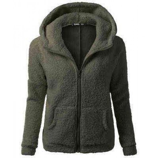 Autumn Winter Warm Jacket Women Hooded S-5XL Casual Female Hoodies Sweatershirt Zipper Coat Solid Soft Fleece 220124