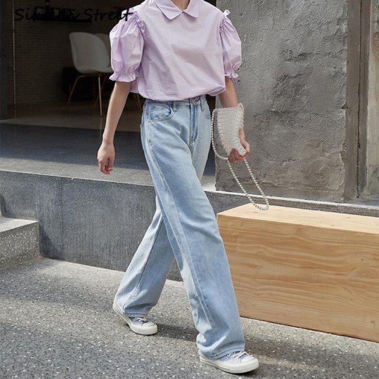 Vintage Clothing Women Baggy Pants Y2k Aesthetic Fashion Female Wide Leg Trousers Streetwear Loose Denim Jeans Femme 2021 Women's