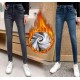 Women Fleece Warm Slim Jeans Trousers Winter Thick Denim Pencil Pants Casual Plus Velvet High Waist Skinny 17316 220122