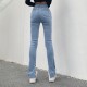 Women's Jeans Denim Pants Women 2022 High Waist Split Pencil Tight Stretch Skinny Trousers Flared Casual Bell Bottom Streetwear