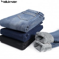 Winter Thick Plus Velvet Women High Waist Skinny Jeans Simple Fleece Warm Slim fit Stretch Ladies Casual Denim Pencil Pants 220122