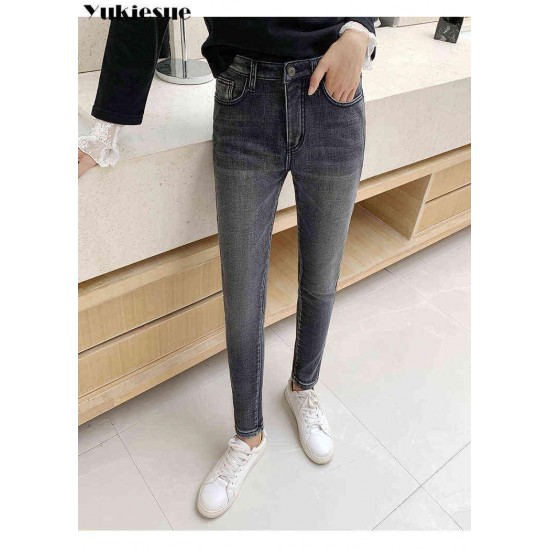 Winter Thick Plus Velvet Women High Waist Skinny Jeans Simple Fleece Warm Slim fit Stretch Ladies Casual Denim Pencil Pants 220122