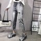 Women's Jeans Spring Autumn Streetwear Women Vintage High Waist Harem Pants Female Words Denim Trousers Patchwork Plus Size