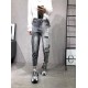 Women's Jeans Spring Autumn Streetwear Women Vintage High Waist Harem Pants Female Words Denim Trousers Patchwork Plus Size