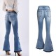 LOGAMI flower Embroidery skinny jeans woman vintage flare denim pants 210907