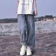 Boyfriend Jean Summer Denim Solid High Waist Loose Casual Straight Korean Streetwear Lady Trouser Vintage Harem Long Pant 220124