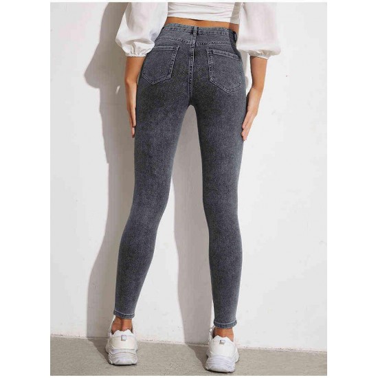 Women's elastic tight pants, high waist tight pants, comfortable jeans, fitness pencil pants, elastic molded pants.