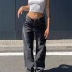 Low Waist Jeans Women Baggy Jeans Fashion Straight Leg Pants Y2k Denim Trousers Vintage Loose Blue Washed Mom Jeans 220121