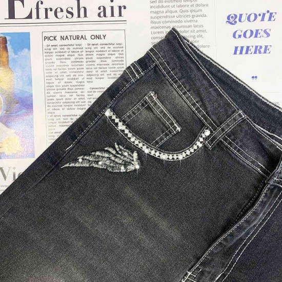 High Waist Ladies Jeans Fashion Sexy Straight Pants Large Size Comfortable Vintage Washable Black Elastic 220122