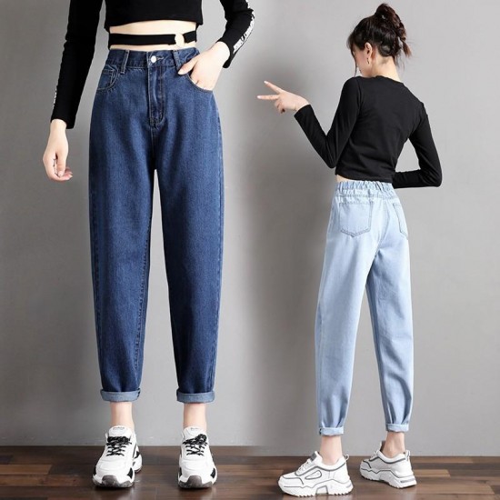 Women's Jeans Autumn Winter Women Fashion Casual Denim Pants Loose Style Womens High Waist