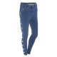 Womens Side Eyelets Skinny Denim Jeans Sexy High Waist Hole Slim Pencil Pants Female Trousers Women's