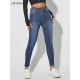 Skinny Jeans For Women Stretchy High Waist Classic Denim Pant Slim Hip Lift Mom Jean Fashion Blue Wash Five Pockets Pencil 220122