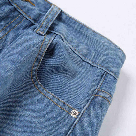 Women's wide leg jeans, ripped jeans, high waist, zipper, blue, black, vintage, novelty, 2XL