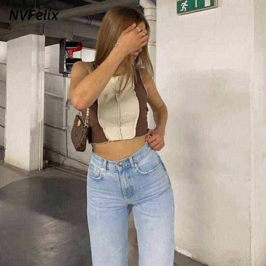 Womens Loose Fit Jeans Ripped Wide Leg For Women High Waist Blue Wash Casual Cotton Denim Trousers Summer Baggy Jean Pants 220122