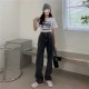 Wide Leg Black High Waist Women Jeans Denim Clothing Blue Streetwear Vintage Quality Harajuku Straight Pants 210907