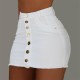 Women's Shorts 2022 Fashion Women High Waist Ripped Denim Mini Skirt Summer Sexy Stretch Button Solid Bodycon Short Pencil Skirts