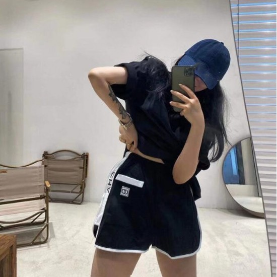 2021 summer fashion sports women's shorts hot pants high-end luxury cotton CC high quality casual