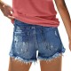 Fashion fringed ripped shorts casual women jeans High-waisted jean Exquisite workmanship comfortable womens clothing