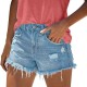 Fashion fringed ripped shorts casual women jeans High-waisted jean Exquisite workmanship comfortable womens clothing