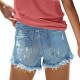 Fashion fringed ripped shorts casual women jeans High-waisted jean Exquisite workmanship comfortable womens clothing