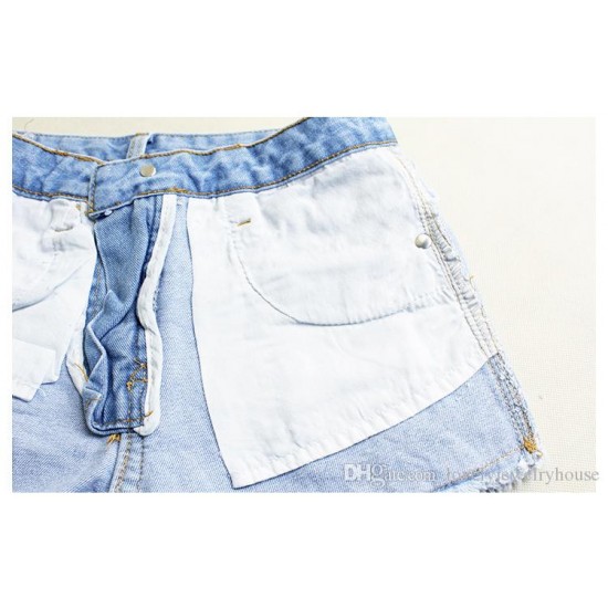 Women`s Celebrity Style High Waist Ripped True Denim Short Femme Shorts For Woman Distressed Jean