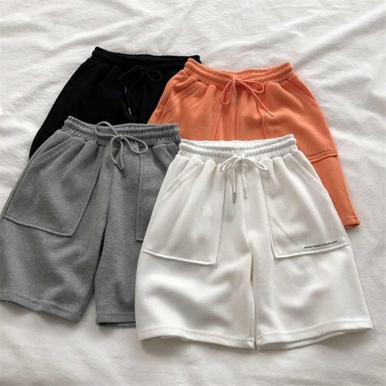 Sweat Shorts For Women Sport Casual Elastic Drawstring High Waist Sweatshorts Baggy Soft Cotton Blend Bottoms Summer Clothes Hot Y0625