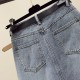 Skirts Fitaylor Summer Women Cowboy Skirt With Belt Spring Solid Color Casual High Waist A-line Simplicity Slim Denim