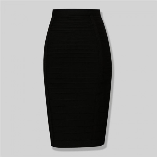 Wholesale- Nerw Sexy Fashion Red Black Bandage Pencil Skirt New Arrival Elastic Bodycon Skirts 54cm