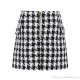 Premium New Style Top Quality Original Design Women's Double-Breasted Classic Skirt Metal Buckles Houndstooth Tweed Package hip Miniskirt