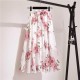 Skirts Long Skirt Women For 2022 Spring Summer Lady Korean Style White Black Chiffon Sun School High Waist Midi Female