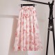 Skirts Long Skirt Women For 2022 Spring Summer Lady Korean Style White Black Chiffon Sun School High Waist Midi Female