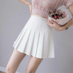 Zoki Sexy Women Pleated Skirt Summer High Waist Chic A Line Ladies Pink Mini Korean Zipper Preppy Style Girls Dance 220125