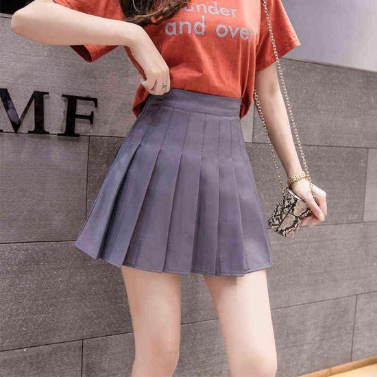 Zoki Sexy Women Pleated Skirt Summer High Waist Chic A Line Ladies Pink Mini Korean Zipper Preppy Style Girls Dance 220125