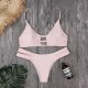 Women's Swimwear Push Up Bikini 2022 Women Solid Pink Cut Out Swimsuit Female Sexy Bathing Suit Padded Brazilian Biquini Stroj Kapielowy