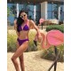 Bright silk bikini new sexy women's split swimsuit splicing bikini2018