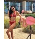 Bright silk bikini new sexy women's split swimsuit splicing bikini2018