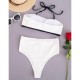 Women's Swimwear Sexy Women High Waist Bikini Two Piece Swimsuit 2022 Set Biquini Ribbed Beachwear Summer Brazilian Bathing Suits