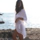 Women's Swimwear Women Bikini Cover-ups Lace Batwing Sleeve Loose Beach Dress Ladies See Through Sexy Beachwear Female