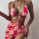 Women's Swimwear 2022 Sexy Bikini Women Three Pieces Swimsuit Cover Up Set Beach Dress Brazilian Bathing Suit Female Beachwear