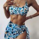 Women's Swimwear 2022 Sexy Bikini Women Three Pieces Swimsuit Cover Up Set Beach Dress Brazilian Bathing Suit Female Beachwear