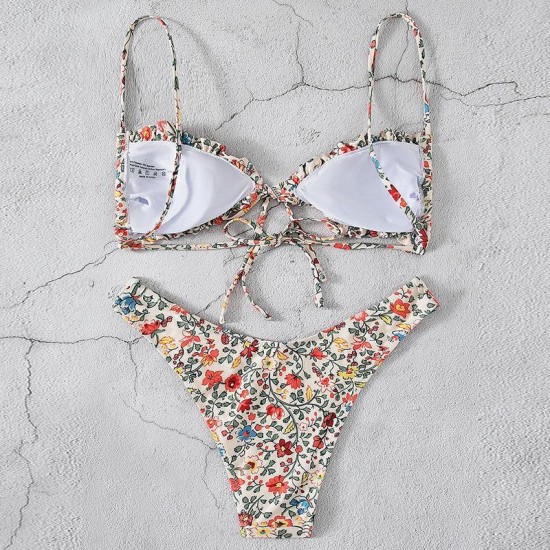 Women's Swimwear Women Swimsuit 2022 Print Floral Sexy Bikini Set Lace Bikinis Bathing Suit Female Brazilian Beachwear Biquini Two Piece