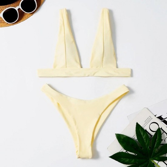 Sexy Bikini 2021 Solid Swimsuit Women Swimwear Push Up Brazilian Bathing Summer Beach Wear Swimming Suit S M L XL