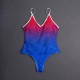 Fashion Bikini Womens Swimwear One Piece Letter Print Gradient Color Swimsuit Split Swimsuit Beach Charming Wear