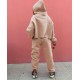 Women's Tracksuits Spring Autumn Tracksuit Women Solid Gray Long Sleeve Hooded Sweatshirt Top And Sweatpants Two Piece Set Jogging Suit Outf