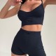 Women's Tracksuits Two Pieces One Suit Booty Shorts Set Women Tracksuit Sport Matching Ribbed Knitted Crop Top And Biker