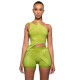 Women's Tracksuits Velour Asymmetry Two Piece Set Women Avocado Halter Dress Suits+Crease Shorts Sets Matching Outfit Female Workout Atirewe